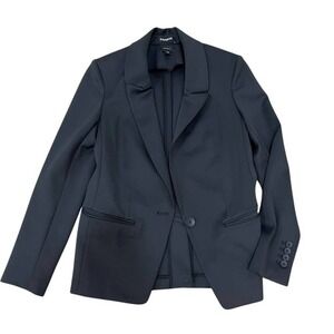 Express Supersoft Double Knit Blazer Women's XS Black Long Sleeve Formal Busines